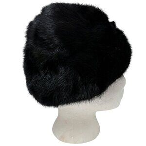 Vintage Mink Fur Hat Small Regency of New York Black Womens Mid Century Modern